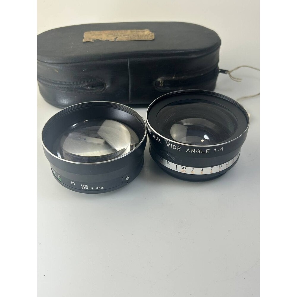 UNTESTED AS IS Suntar Aux. Wide Angle 1:4 & Telephoto 1:4 Lens Set - Japan